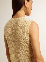 Mesh knit top with sequins and contrasting details - Image 5