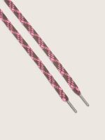 Dark brown and pink tartan laces - Image 3