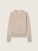 Women's sweater in light brown merino wool