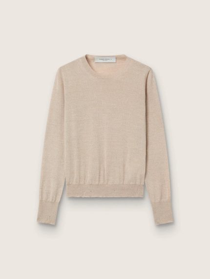 Women's sweater in light brown merino wool