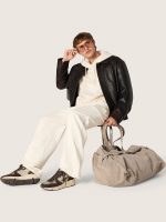 Star unisex hooded sweatshirt in white cotton with logo print - Image 3