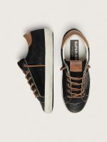 Women's Super-Star LTD in black glitter leather with black leather star - Image 4