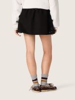 Women's miniskirt in black cotton twill with floral sequin embroidery - Image 6