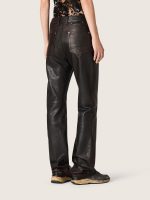 Women's pants in dark burgundy nappa with vintage finish - Image 6