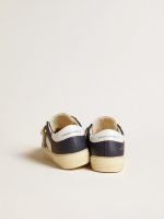 May Junior in white and blue leather with leather star and heel tab - Image 4