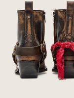 Women's Debbie boots in black leather with removable buckle and bandana - Image 6