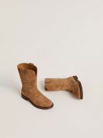 Wish Junior boots in camel suede with star embroidery - Image 2