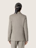 Women's jacket in gray pinstripe wool blend - Image 6