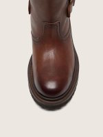 Women's Kurt boots in brown leather with gold buckles - Image 5