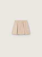 Journey girls' miniskirt in beige cotton gabardine with print