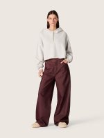 Star women's cropped hooded sweatshirt in gray melange cotton - Image 3