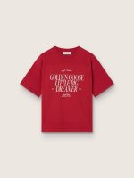 Kids' T-shirt in red cotton jersey with print