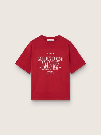 Kids' T-shirt in red cotton jersey with print