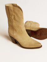 Wish Star low boots in sand-colored waxed suede with star embroidery - Image 4