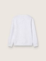 Boys' gray melange cotton sweatshirt with print and logo - Image 2