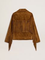 Women's tobacco-colored suede jacket women with fringes - Image 7