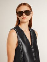 Women's black nappa leather dress with studs - Image 5