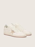Women's Ball Star in white leather with crystal star and metallic heel tab - Image 2