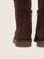 Young Wish Star boots in brown suede with flower embroidery - Image 5