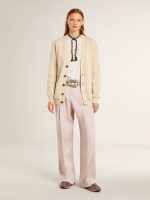 Women's pants in pink tailored wool fabric - Image 3