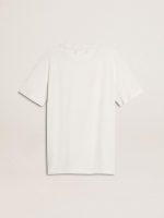 Women's white T-shirt with black print on the chest - Image 6