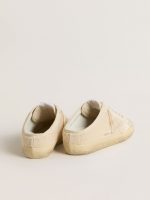 Women's Super-Star Sabot in beige canvas with embroidered beads and beige suede star - Image 5