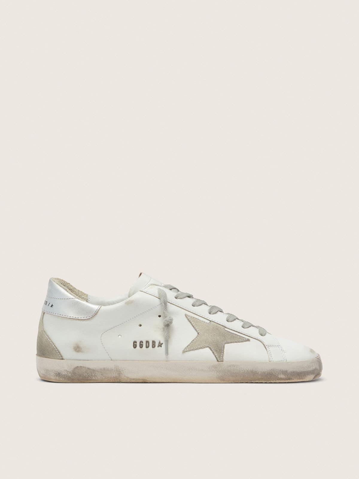 bddf48092b755fc2295256487d824aa8e4a080b903d3aeaaf5ec322f9ade2764 Men's Super-Star with silver heel tab and lettering - Image 1
