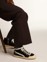 Men's Slide Penstar in black suede with black star and white flash - Image 3