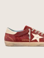Men's Super-Star in red suede with cream leather star - Image 4