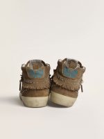 Women's Mid Star in tobacco suede with fringing and studs - Image 4