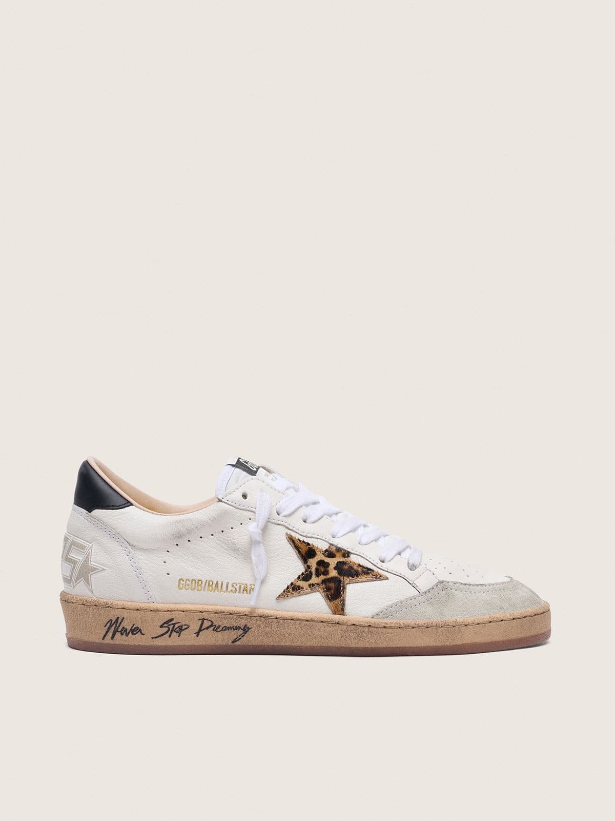 be99a3e323cb33b33147acefd16915a389f1f160e500df7c91cf52e20deacd32 Women's Ball Star with leopard print pony skin star and black heel tab - Image 1