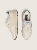Women's Running Sole in cream nylon and leather with green leather star - Image 3