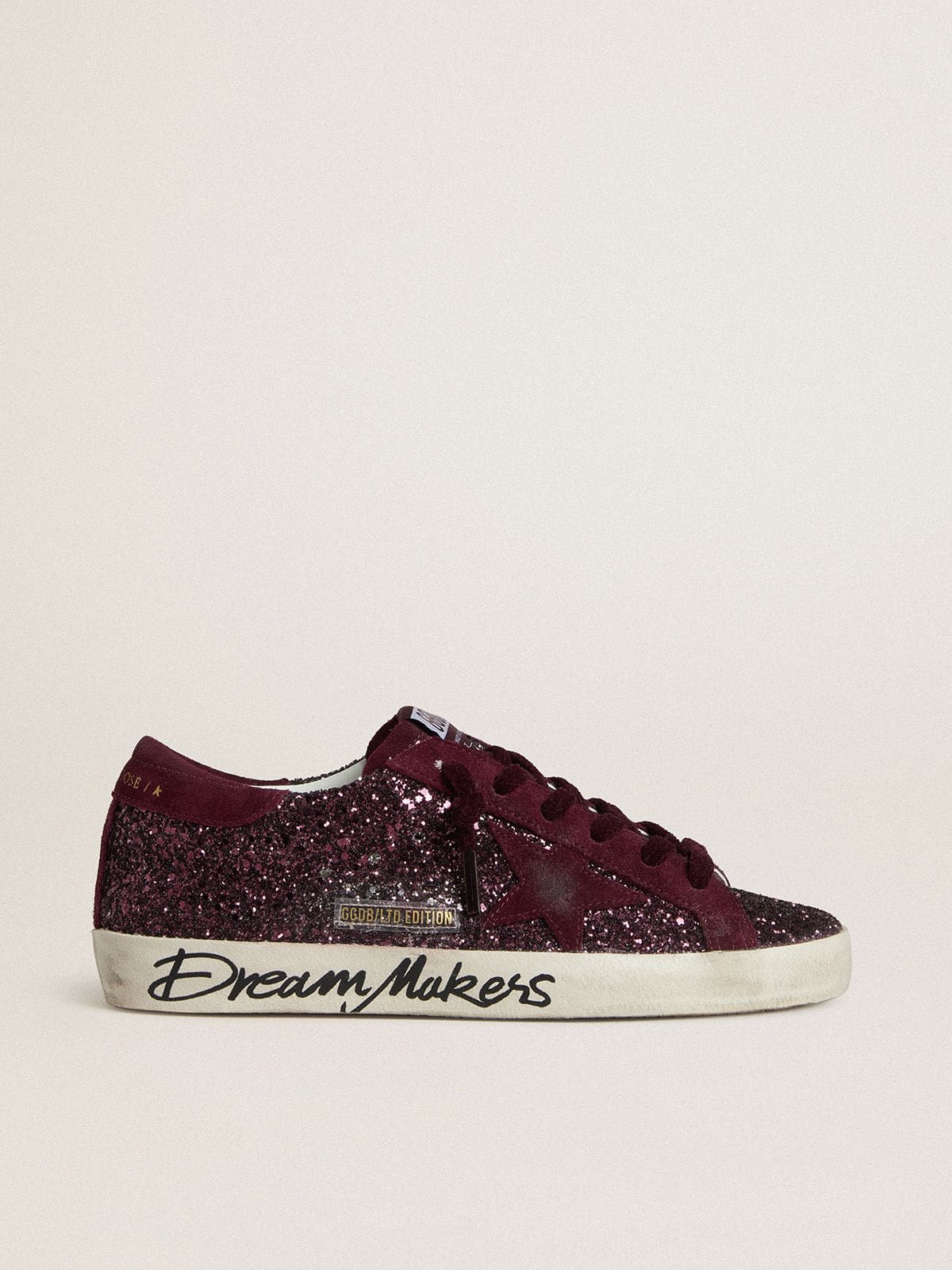bf0f256275d5c7d7400a9b09bd755e3f7c394610d191aca1ecdb3fcd878633cc Women's Super-Star LTD in cherry glitter with cherry suede star - Image 1