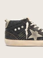 Women's Mid Star in black glitter with dove-gray suede star and heel tab - Image 5