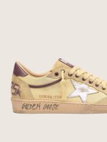 Men's Ball Star in yellow suede with silver star and yellow mesh inserts - Image 4