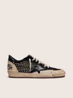 Men's Ball Star LAB in black suede with studs and glossy black leather star