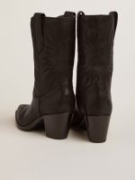 Low Wish Star boots in black leather with tone-on-tone inlay star - Image 5