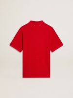 Men's polo shirt in red cotton piquet - Image 6