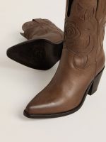 Wish Star boots in dove-gray leather with tone-on-tone inlay details - Image 4