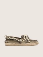 Women's Cruise in military-green canvas with white hiking laces