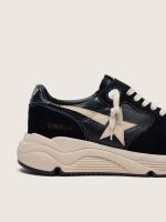 Men's Running Sole in black nappa leather and suede with a white star - Image 5