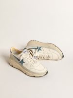 Running Sole in nappa with blue leather star and suede insert - Image 2