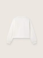 Journey girls' sweatshirt in white cotton with crystals and logo - Image 2