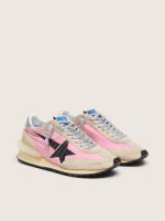 Men's Marathon in pink nylon and gold suede with black printed star - Image 2
