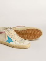 Women's Mid Star in leather with light blue star and fuchsia suede flash with platinum studs - Image 3