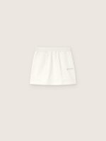 Journey girls' miniskirt in white cotton fleece with crystals and embroidery