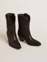 Low Wish Star boots in black leather with tone-on-tone inlay star - Image 2
