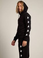 Black Alighiero Star Collection sweatshirt with contrasting white stars - Image 3