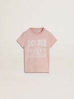 Girls' pink T-shirt with white print