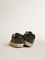 Women's Super-Star in black Swarovski crystals with black suede star - Image 4